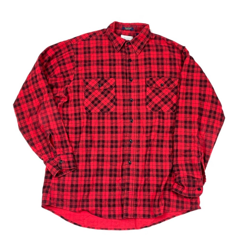 Sears Perma-Prest 80s Check Flannel Shirt Grunge